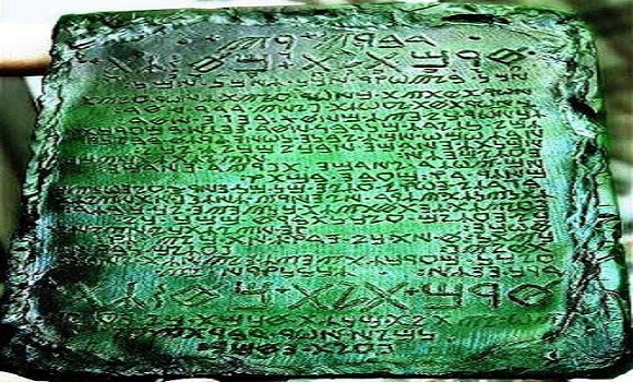 Emerald Tablet with ancient writing - Star Magic Healing