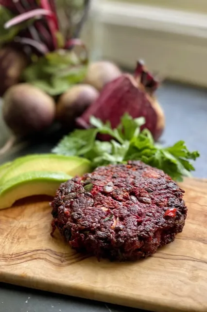 Bean and Beetroot Burger - Star Magic Healing